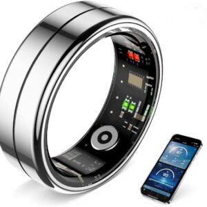Smart Ring for Women & Men -100+ Sports Modes, Fitness Tracker with Heart Monitor, Sleep Tracker, Step Counter, Fitness Ring Compatible Android iOS, IP68 Waterproof, No Subscription Fee