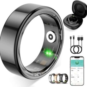Smart Ring for Women Men,Fitness Tracker Ring with Heart Rate, Sleep Monitoring, Blood Oxygen, Step Counting for iOS and Android, No Subscription Fee,Waterproof(Black, 11)