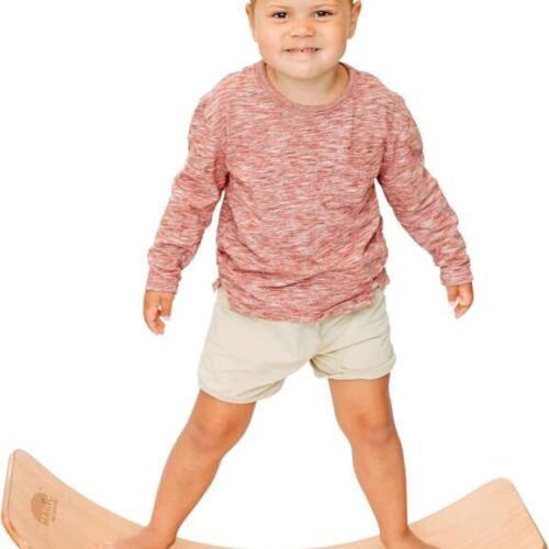 Wooden Sensory Balance Board for Kids Aged 2+ – Autism Sensory Equipment Baby Toy, Seesaw, Premium Natural Wooden Wobble Board Kids | Autism Sensory Equipment Baby Toy, Seesaw – Premium Natural Wooden Wobble Board Kids