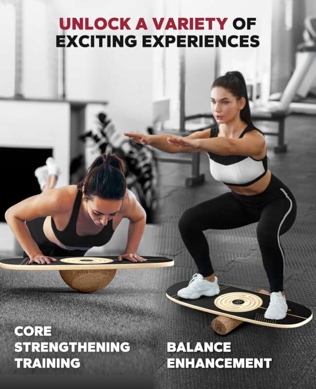HAPBEAR Balance Board - 6 Modes Wobble Board with Adjustable Stoppers, Multi-Level Wobble Board for Surf Trainer, Brain Focus, Balance Control & Physical Therapy - Image 3