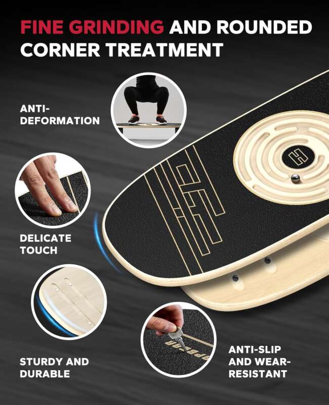 HAPBEAR Balance Board - 6 Modes Wobble Board with Adjustable Stoppers, Multi-Level Wobble Board for Surf Trainer, Brain Focus, Balance Control & Physical Therapy - Image 5