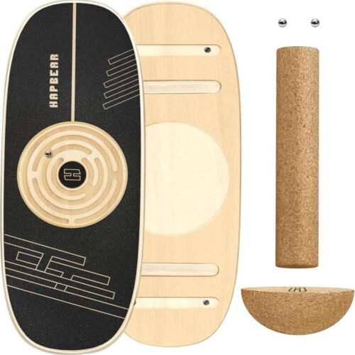HAPBEAR Balance Board – 6 Modes Wobble Board with Adjustable Stoppers, Multi-Level Wobble Board for Surf Trainer, Brain Focus, Balance Control & Physical Therapy